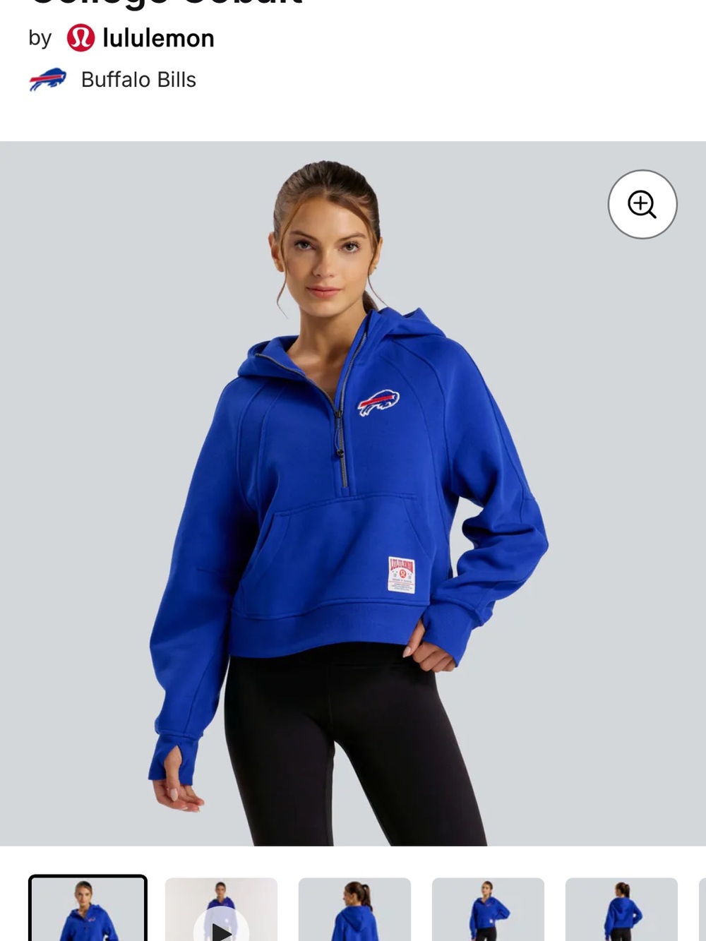 lululemon athletica Royal Blue Buffalo Bills Half-Zip Hoodie
